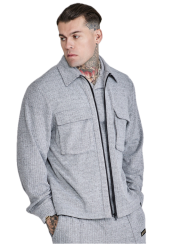 Sik Silk - Pánska Mikina Smart Overshirt Grey