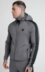 Sik Silk Pánska Šedá Tepláková Súprava Taped Zip Thru Hoodie & Jogger Set