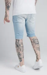 Sik Silk Pánske Svetlo Modré Kraťasy Distressed