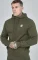 Sik Silk Pánska Mikina Khaki Essential Zip Through Funnel