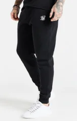 Sik Silk Pánske Čierne Tepláky Essential Cuffed