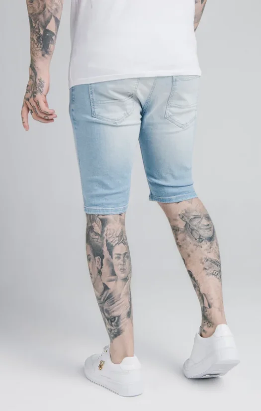 Sik Silk Pánske Svetlo Modré Kraťasy Distressed