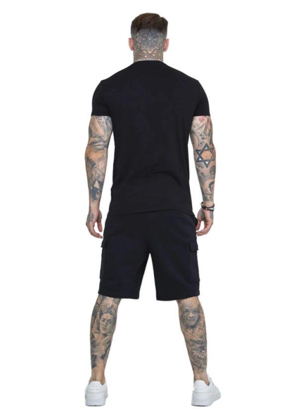 Sik Silk - Black Essential Cargo Fleece Short - Veľkosť: M
