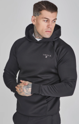 SikSilk - Pánska Čierna Mikina Muscle Fit Hoodie