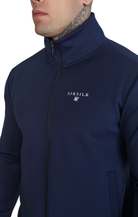 Sik Silk - Navy Essentials Poly Track Top - Veľkosť: L