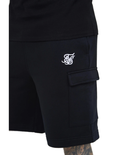 Sik Silk - Black Essential Cargo Fleece Short