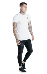 Sik Silk Pánske Biele Tričko Essential Short Sleeve Muscle Fit