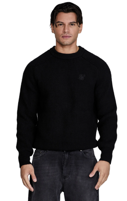 Sik Silk - Čierny Knitted Sweater - Veľkosť: XL