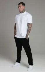 Sik Silk - Pánske Biele a Šedé Tričko Oversize Fit