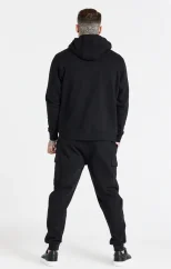 Sik Silk Pánske ČierneTepláky Essential Cargo Fleece Jogger