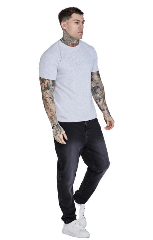 Sik Silk -  LOGO T-SHIRT GREY - Veľkosť: XL
