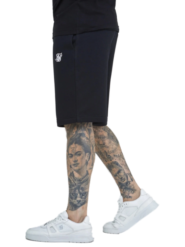 Sik Silk -  Pánske Čierne Kraťase Essential Fleece Short - Veľkosť: M