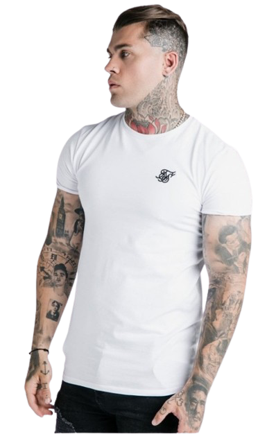 Sik Silk Pánske Biele Tričko Essential Short Sleeve Muscle Fit - Veľkosť: XL