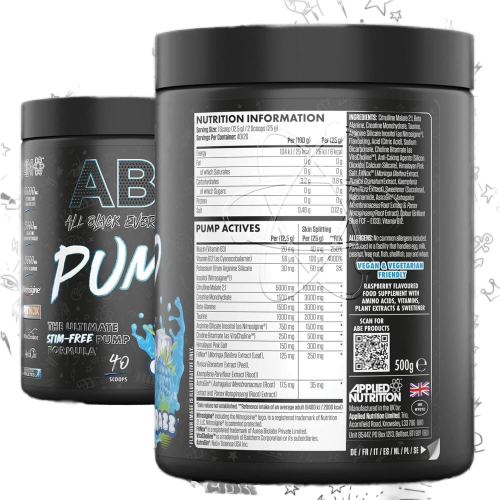 Applied Nutrition – A.B.E. PUMP (Caffeine free), 500g - Príchuť: Red Hawaiian  (Jahoda,Ananás,Malina)