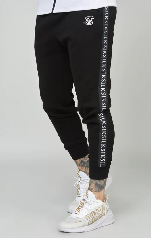 Sik Silk Pánska Čierno Biela Teplákova Súprava Taped Zip Top & Jogger Set