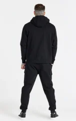 Sik Silk Pánske ČierneTepláky Essential Cargo Fleece Jogger