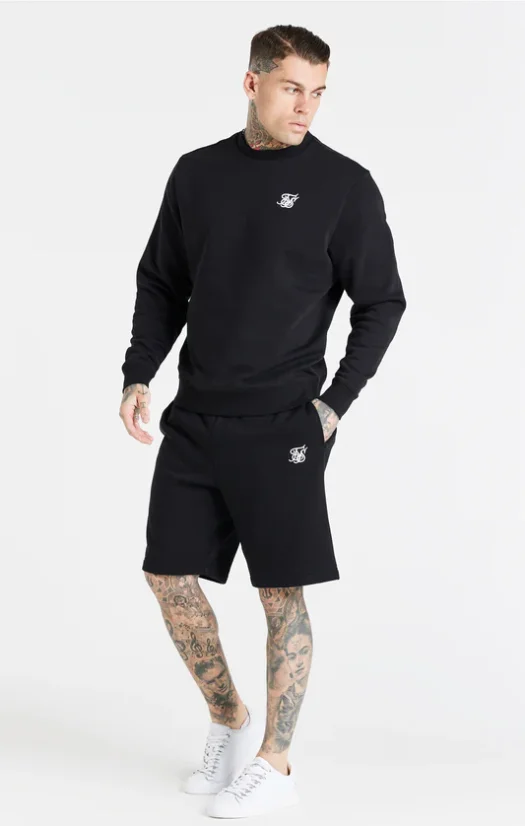 Sik Silk Pánska Čierna Mikina Essential - Veľkosť: XL