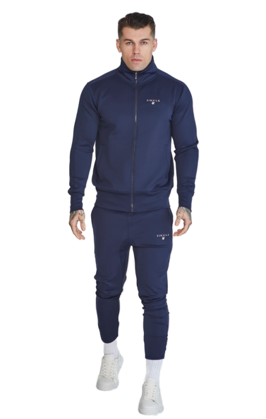 Sik Silk - Navy Essentials Poly Track Top - Veľkosť: L
