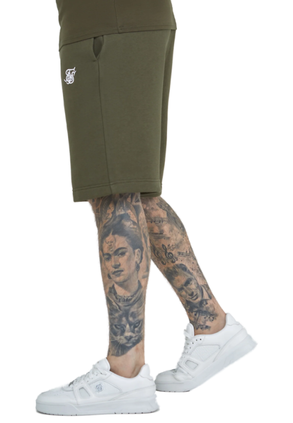 Sik Silk - Pánske Khaki Essential Fleece Short - Veľkosť: M