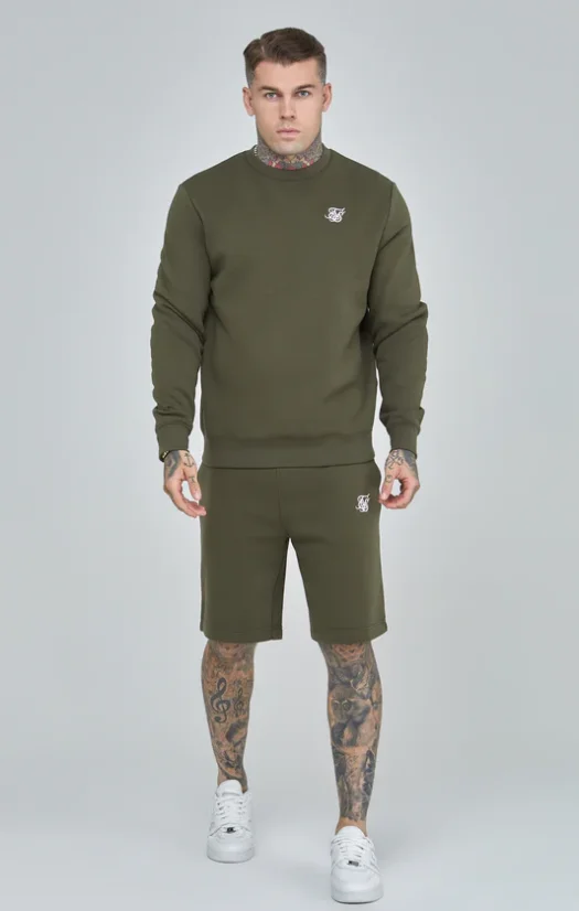 Sik Silk Pánska Mikina Khaki Essential - Veľkosť: M
