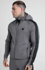 Sik Silk Pánska Šedá Tepláková Súprava Taped Zip Thru Hoodie & Jogger Set