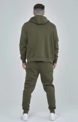 Sik Silk Pánska Mikina Khaki Essential Zip Through Funnel