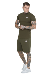 Sik Silk - Pánske Khaki Essential Fleece Short