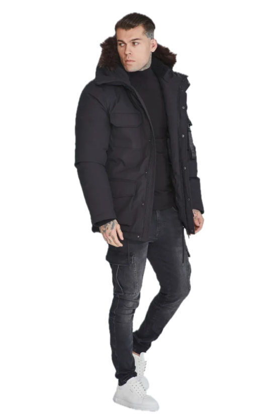 Sik Silk - Pánska Bunda Parka Black