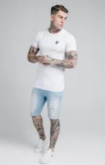 Sik Silk Pánske Svetlo Modré Kraťasy Distressed
