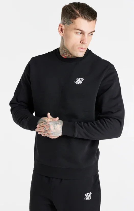 Sik Silk Pánska Čierna Mikina Essential - Veľkosť: XL
