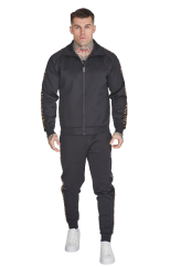 Sik Silk - Pánska Čierna Mikina Full Zip Track Top