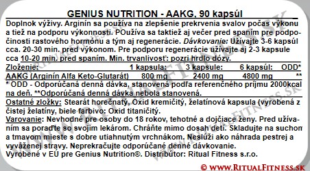 Genius – Arginine AKG (AAKG), 90kps