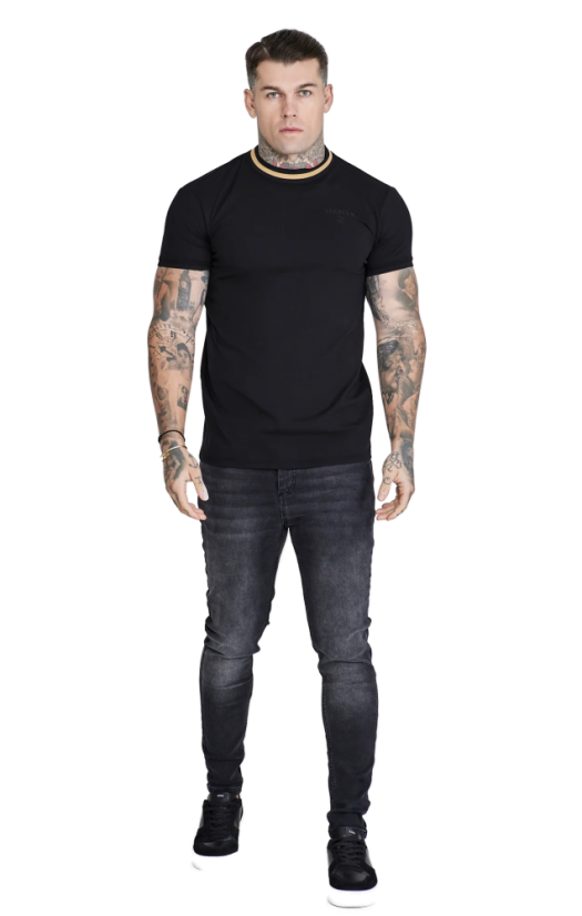 Sik Silk - MUSCLE FIT T-shirt  Black - Veľkosť: L