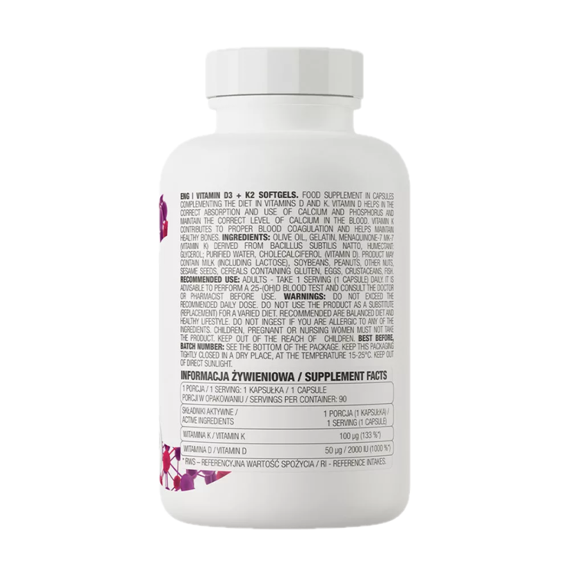 OstroVit - Vitamin D3 + K2 - 90 softgels