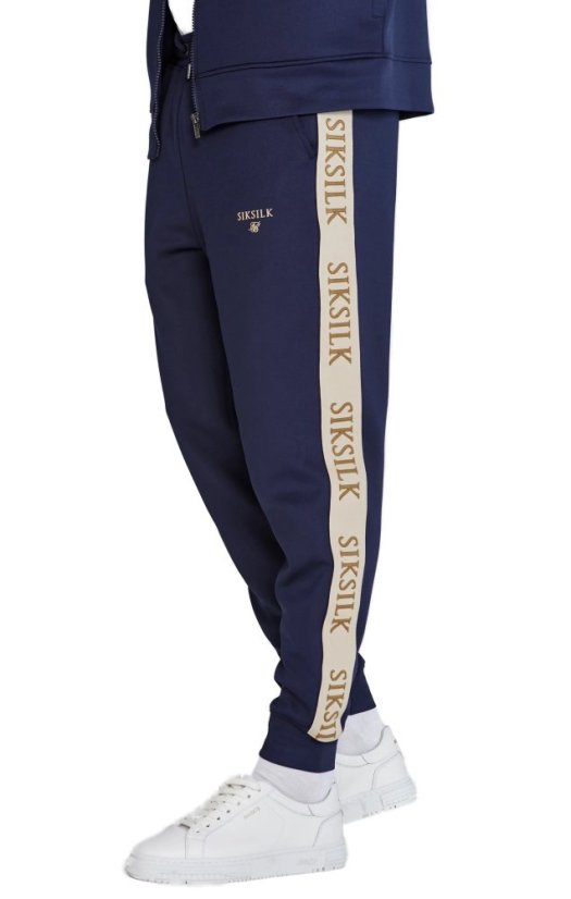 Sik Silk Pánske Tepláky Muscle Fit Navy - Veľkosť: L