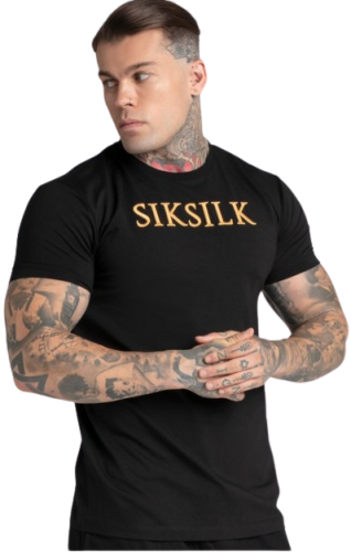 Sik Silk Pánske Čierne Tričko Muscle Fit