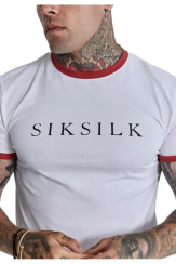 Sik Silk - Pánske Biele Tričko Ringer T-Shirt
