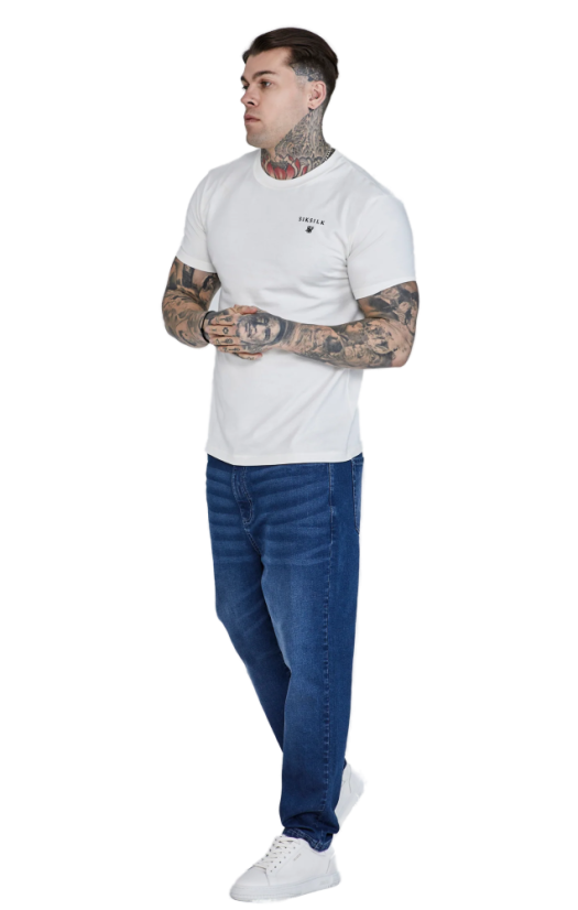 Sik Silk - Pánske Biele  Relaxed Fit T-Shirt - Veľkosť: M