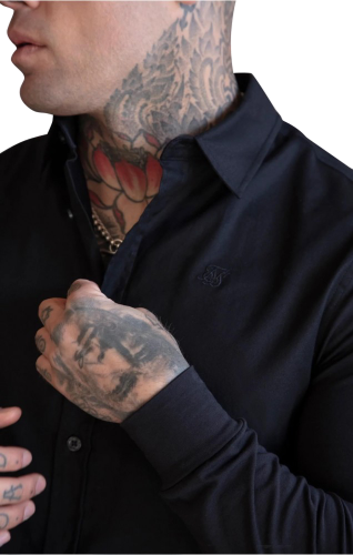 Sik Silk Pánska Čierna Košeľa Essentials - Veľkosť: M