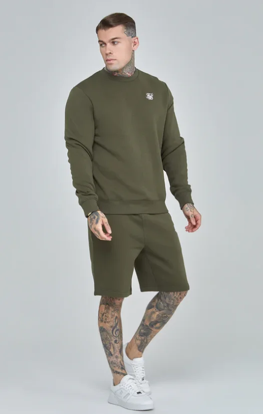 Sik Silk Pánska Mikina Khaki Essential - Veľkosť: M