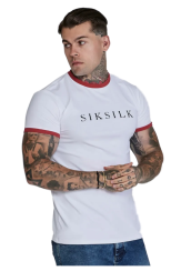 Sik Silk - Pánske Biele Tričko Ringer T-Shirt