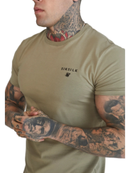 Sik Silk - Pánske Khaki Tričko Muscle Fit