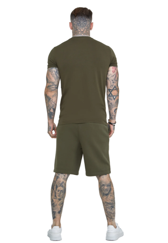 Sik Silk - Pánske Khaki Essential Fleece Short - Veľkosť: M