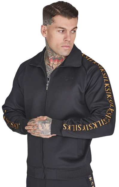 Sik Silk - Pánska Čierna Mikina Full Zip Track Top - Veľkosť: M