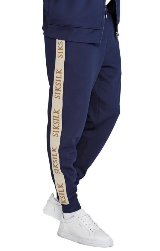 Sik Silk Pánske Tepláky Muscle Fit Navy - Veľkosť: L