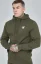 Sik Silk Pánska Mikina Khaki Essential Zip Through Funnel