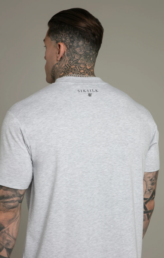 Sik Silk - Pánske Biele a Šedé Tričko Oversize Fit - Veľkosť: L