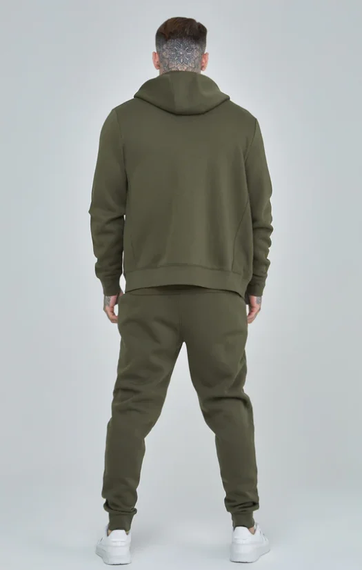 Sik Silk Pánska Mikina Khaki Essential Zip Through Funnel