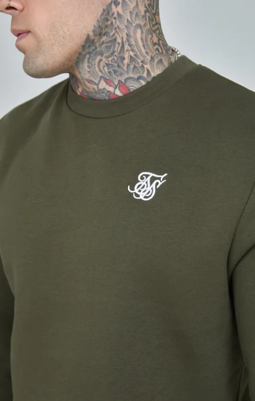 Sik Silk Pánska Mikina Khaki Essential - Veľkosť: M