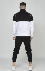 Sik Silk Pánska Čierno Biela Teplákova Súprava Taped Zip Top & Jogger Set